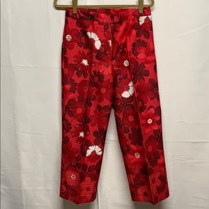 Will Smith Stretch Red Floral Pants Sz 8